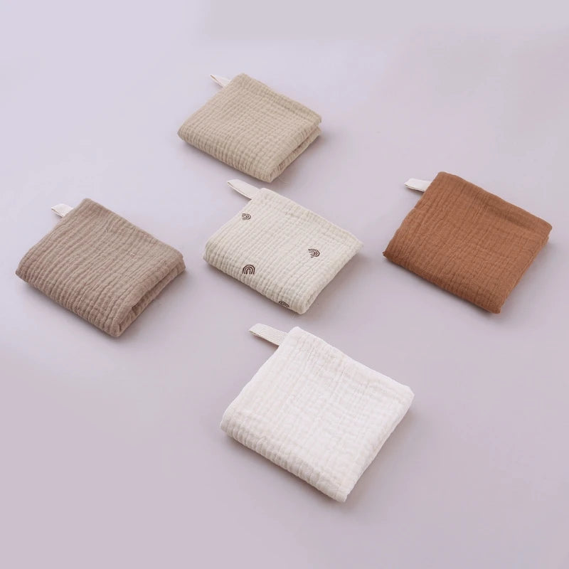 5PCS Soft Absorbent Gauze Cotton Baby Towels Wipe Face Cloths Towel Face Handkerchief Baby Bathing Feeding Washcloth