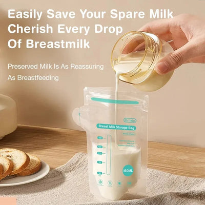 30Pcs 150/250ML Breast Milk Storage Bag Disposable Small Capacity Frozen Milk Storage Bag BPA Free