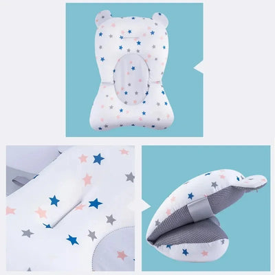 Baby Bath Seat Support Mat Foldable Bath Tub Pad &amp Chair Newborn Bathtub Pillow Infant Anti-Slip Soft Comfort Body Cushion