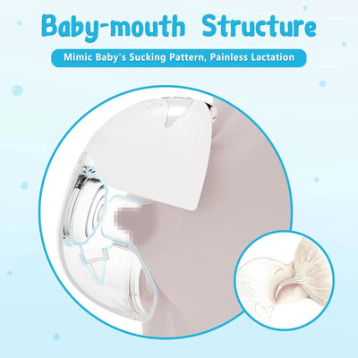 Electric Wearable Breastmilk Pump Handsfree BPA Free Low Noise Powerful Suction 4 Mode&12 Level Shell Shape Wireless Breast Pump