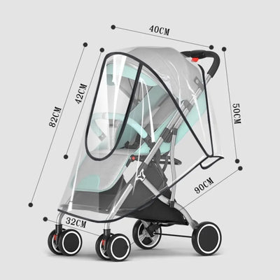 Universal Waterproof Rain Cover For Prams Pram Accessories Transparent Dust Cover Open Zip Umbrella Rainy Season Waterproof