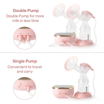 NCVI Double Electric Breast Pumps,Breast Pump Electric with 4 Modes 9 Levels,with 4 Size Flanges & 10pcs Breastmilk Storage Bags