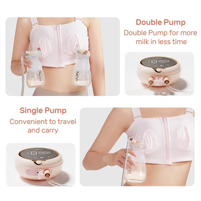 NCVI Double Electric Breast Pump – 4 Modes & 9 Suction Levels, Ultra-Quiet, LED Display, Includes Milk Storage Bags