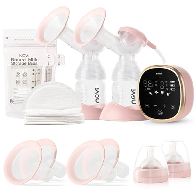 NCVI Double Electric Breast Pumps,Breast Pump Electric with 4 Modes 9 Levels,with 4 Size Flanges & 10pcs Breastmilk Storage Bags