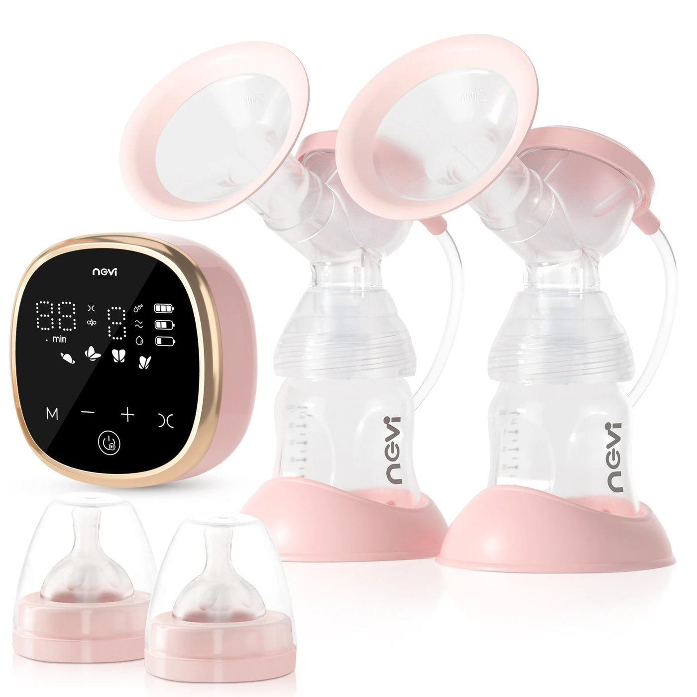 NCVI Double Electric Breast Pumps,Breast Pump Electric with 4 Modes 9 Levels,with 4 Size Flanges & 10pcs Breastmilk Storage Bags