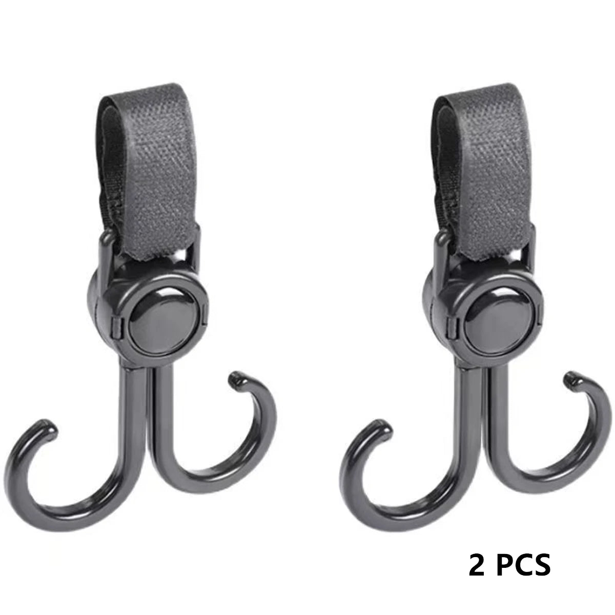 2pcs PU leather baby bag stroller hook pram rotate 360degree rotatable cart organizer pram hook crochet stroller accessories