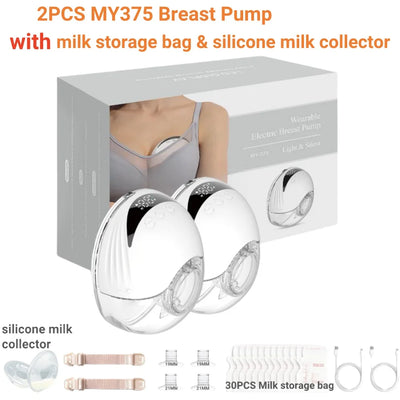 Electric Wearable Breastmilk Pump Handsfree BPA Free Low Noise Powerful Suction 4 Mode&12 Level Shell Shape Wireless Breast Pump